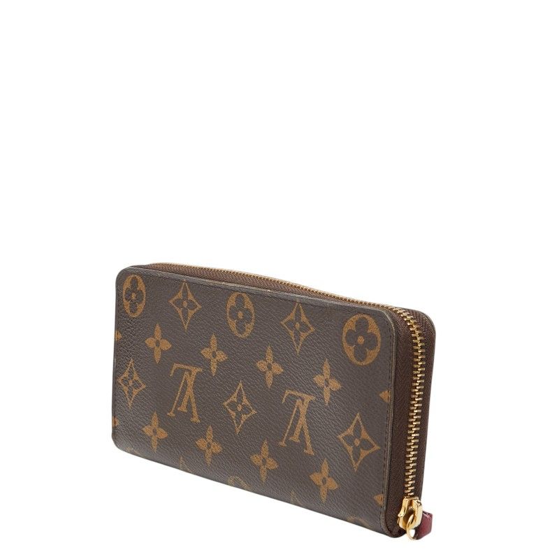 Louis Vuitton Monogram Portefeuille Clemence Zip Around Wallet Brown Fuchsia — view 2