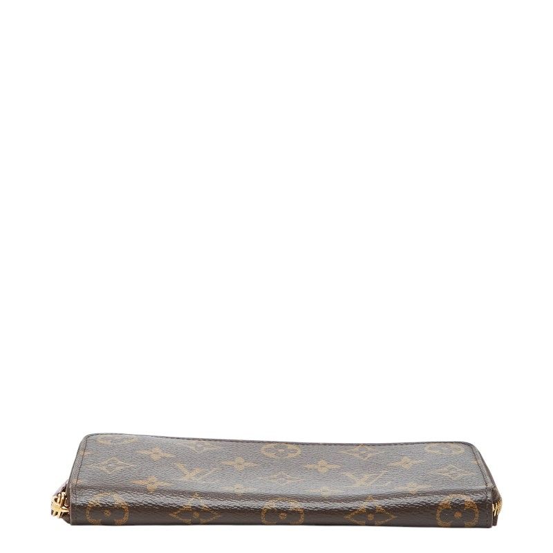 Louis Vuitton Monogram Portefeuille Clemence Zip Around Wallet Brown Fuchsia — view 3