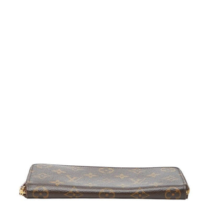 Louis Vuitton Monogram Portefeuille Clemence Zip Around Wallet Brown Fuchsia — view 3