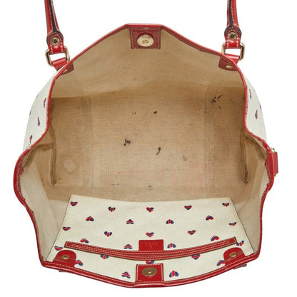 Gucci GG Supreme Heart Tote White Red Blue Patent Leather — view 8