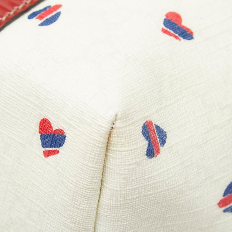 Gucci GG Supreme Heart Tote White Red Blue Patent Leather — view 4