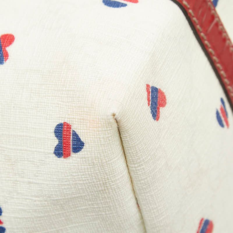 Gucci GG Supreme Heart Tote White Red Blue Patent Leather — view 7