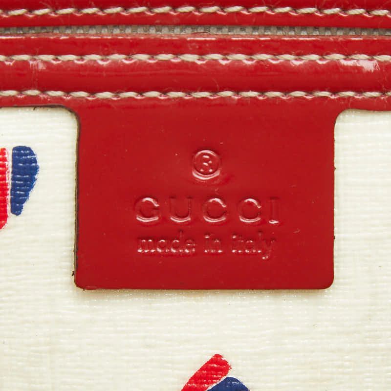 Gucci GG Supreme Heart Tote White Red Blue Patent Leather — view 9