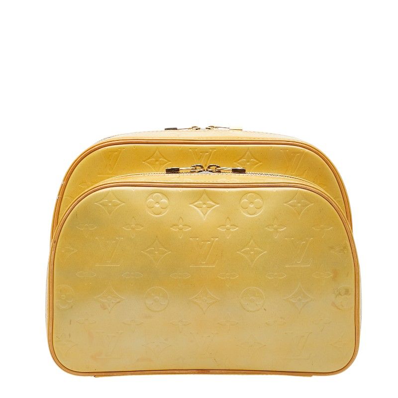 Louis Vuitton Monogram Vernis Backpack Gray Yellow Patent Leather