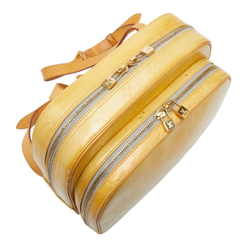 Louis Vuitton Monogram Vernis Backpack Gray Yellow Patent Leather — view 8