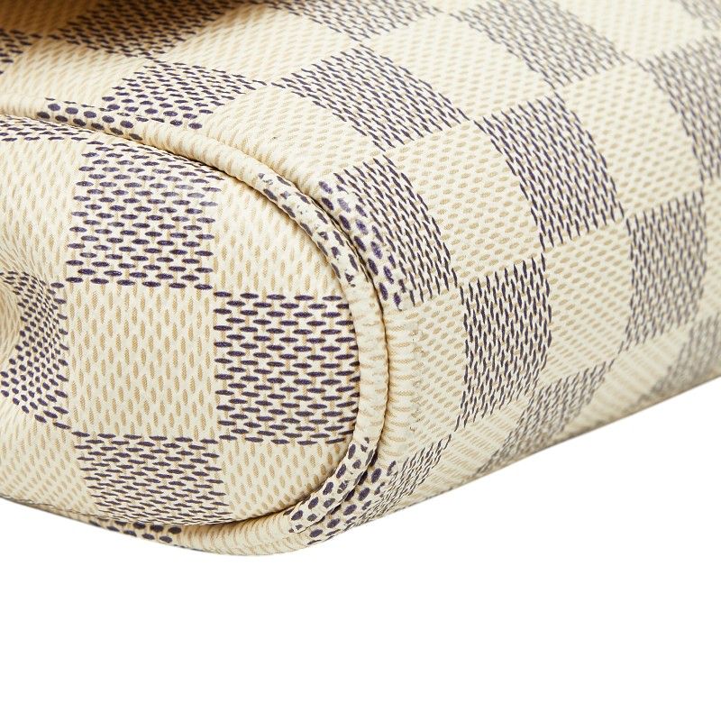 Louis Vuitton Damier Azur Favorite MM Chain 2-Way Shoulder Bag White Leather — view 5
