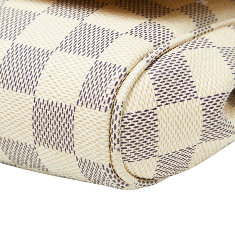 Louis Vuitton Damier Azur Favorite MM Chain 2-Way Shoulder Bag White Leather — view 4