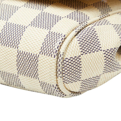 Louis Vuitton Damier Azur Favorite MM Chain 2-Way Shoulder Bag White Leather — view 4
