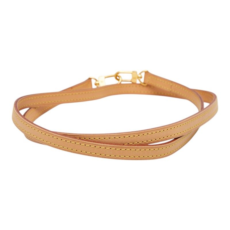 Louis Vuitton Shoulder Strap Beige Leather — view 3