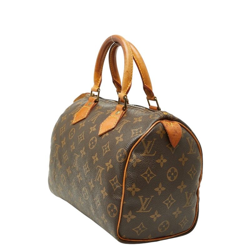 Louis Vuitton Monogram Speedy 25 Mini Boston Bag Brown Leather — view 2