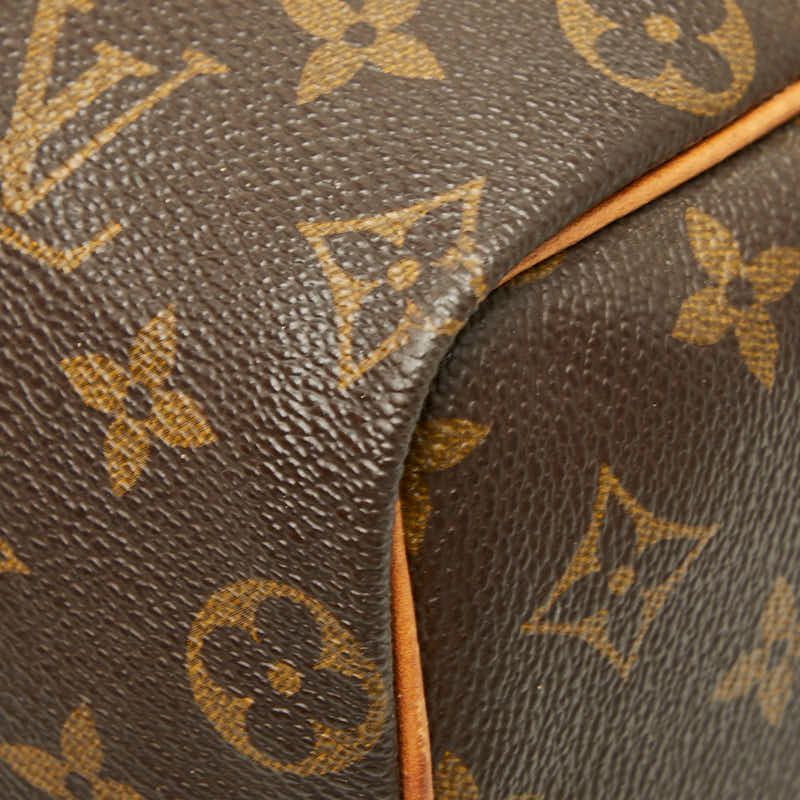 Louis Vuitton Monogram Speedy 25 Mini Boston Bag Brown Leather — view 4