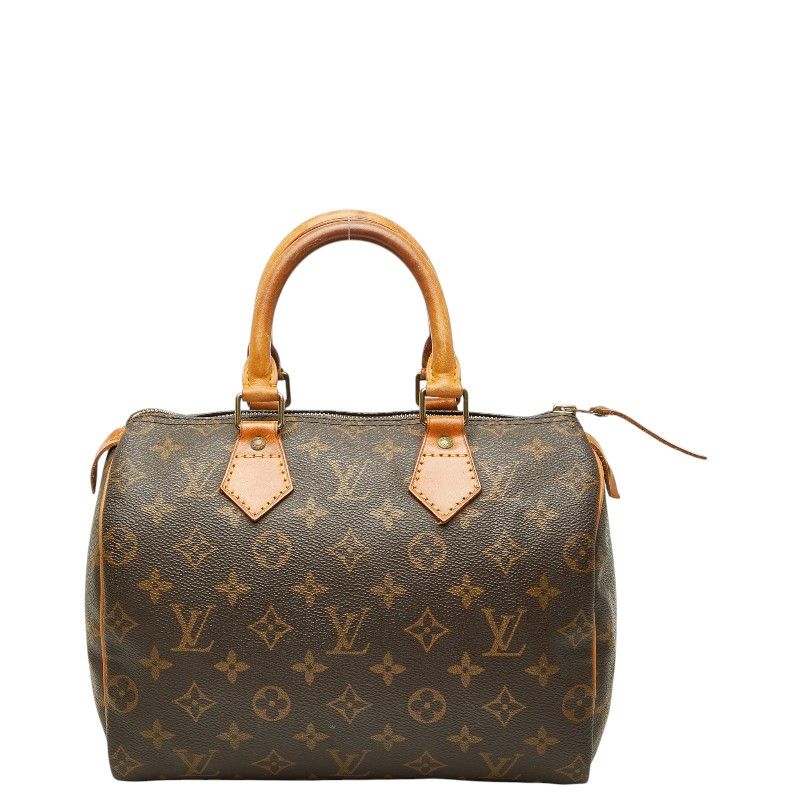 Louis Vuitton Monogram Speedy 25 Mini Boston Bag Brown Leather