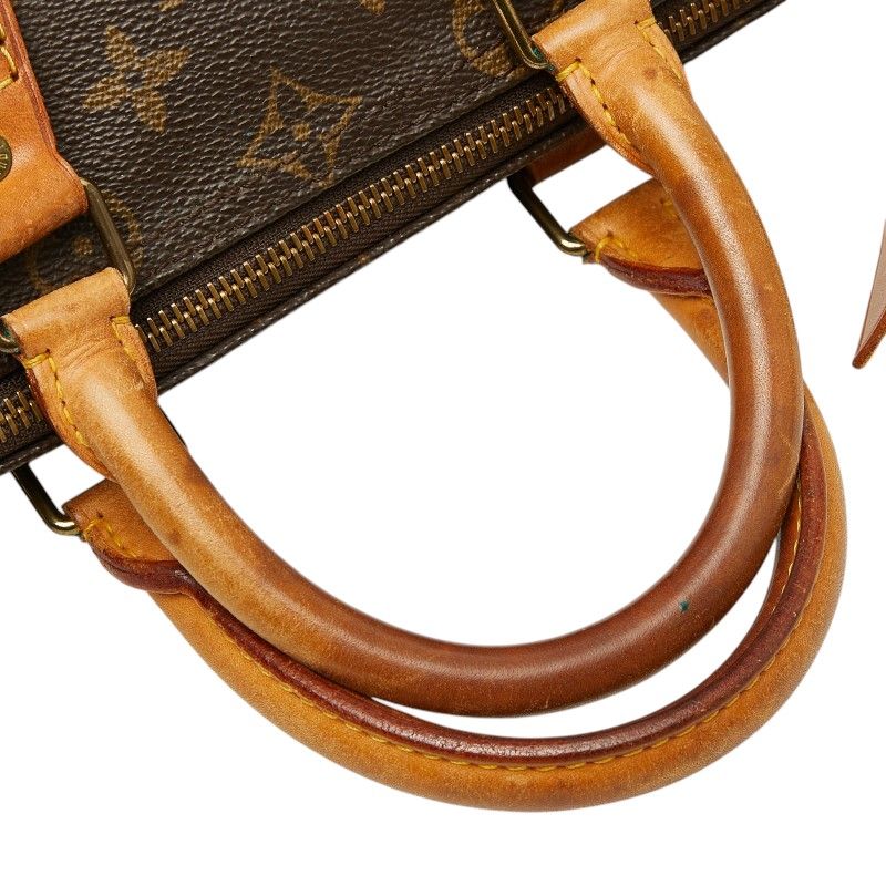 Louis Vuitton Monogram Speedy 25 Mini Boston Bag Brown Leather — view 8
