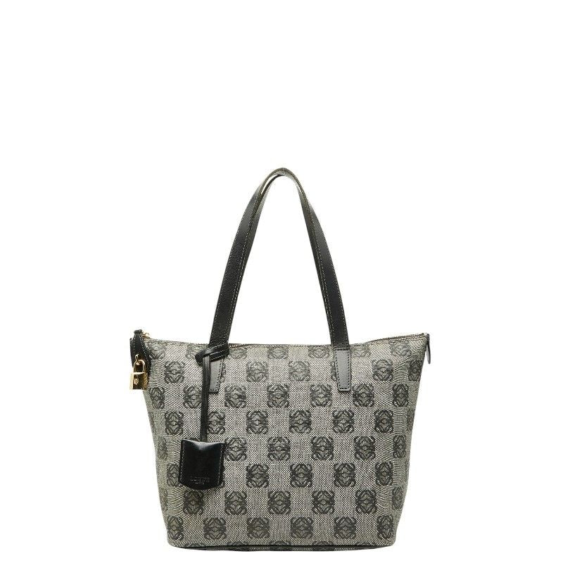 Loewe Anagram Tote Gray Black Leather
