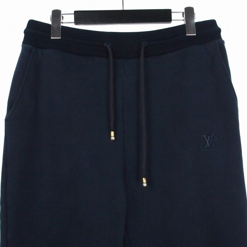 Louis Vuitton Silk Blend Signature Track Trousers Sweatshirt Pants L Navy Uqq — view 3