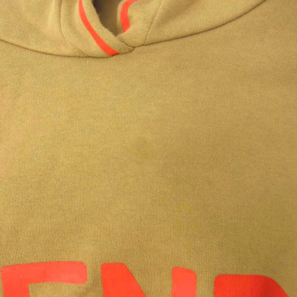 Fendi Pullover Hoodie Logo Print Line S Brown — view 7