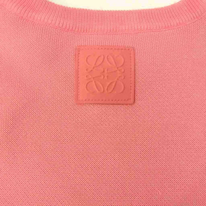 Loewe Cropped Knit Sweater Leather Patch Short Sleeve S Pink — view 5