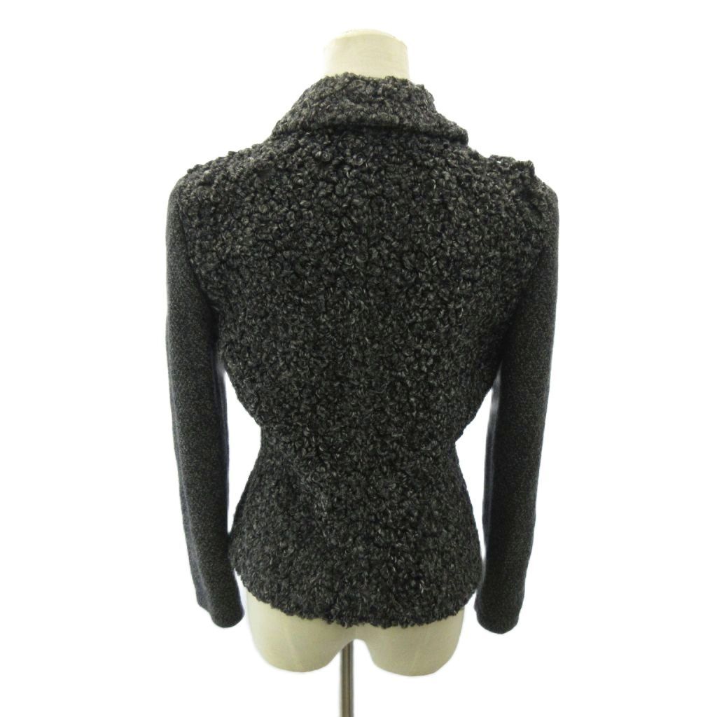 Celine Docking Jacket Wool Angora Blend Short Length 38 Gray — view 2