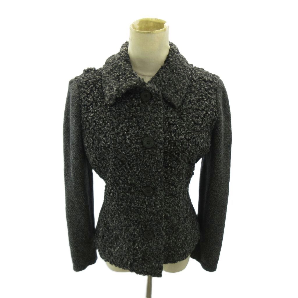 Celine Docking Jacket Wool Angora Blend Short Length 38 Gray