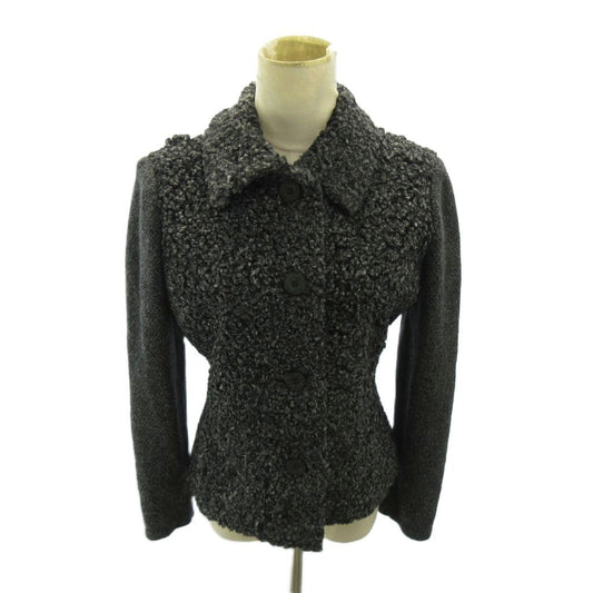 Celine Docking Jacket Wool Angora Blend Short Length 38 Gray