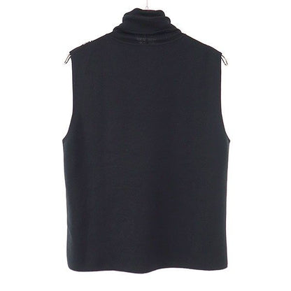 Hermes Turtleneck Nosleeve Cashmere Knit Sweater Black 42 — view 2