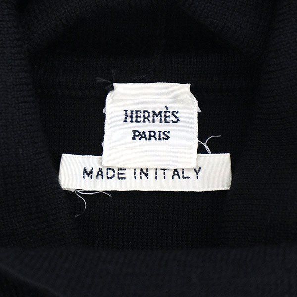 Hermes Turtleneck Nosleeve Cashmere Knit Sweater Black 42 — view 3