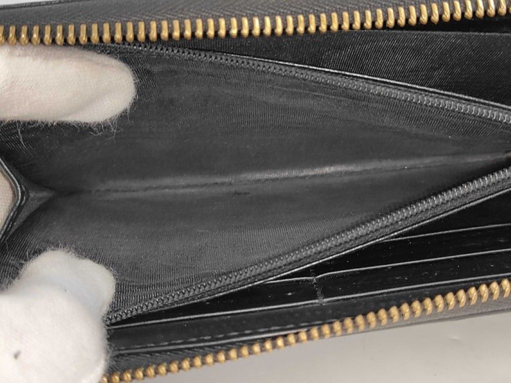 Gucci Wallet Guccissima Black Leather Zip Around Gold — view 5