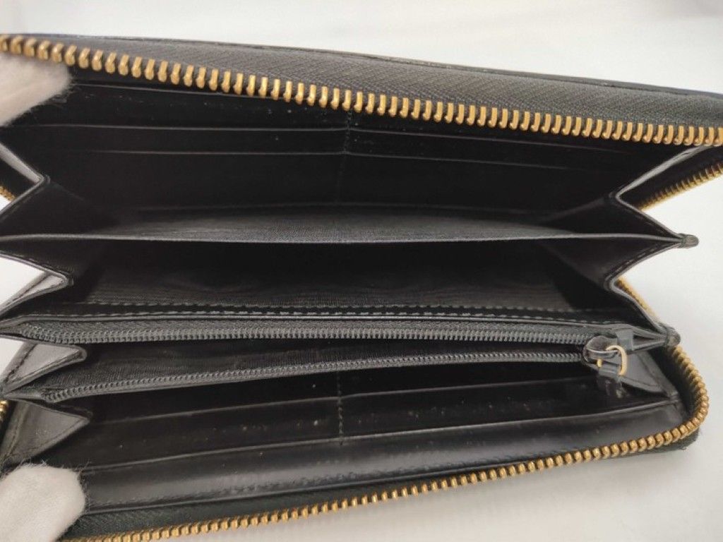 Gucci Wallet Guccissima Black Leather Zip Around Gold — view 4