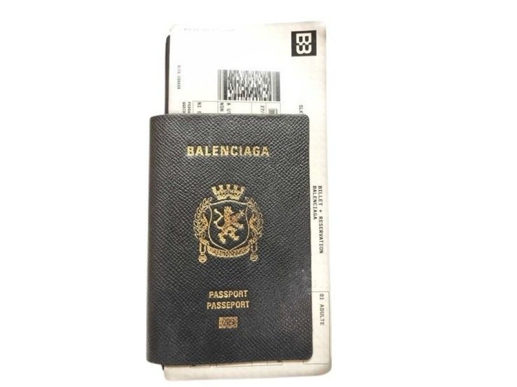Balenciaga Wallet Passport Black Leather