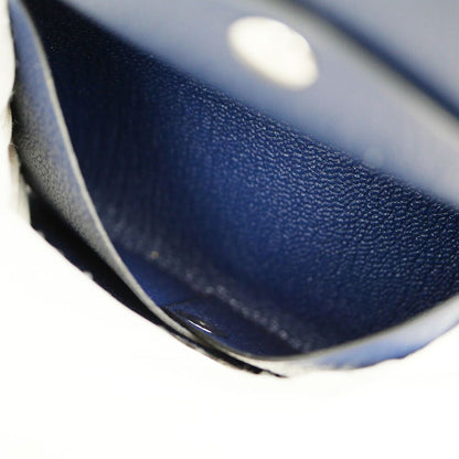 Hermes Calvi Duo Blue Navy Card Case Chevre Coin — view 9