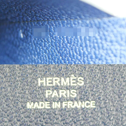 Hermes Calvi Duo Blue Navy Card Case Chevre Coin — view 6