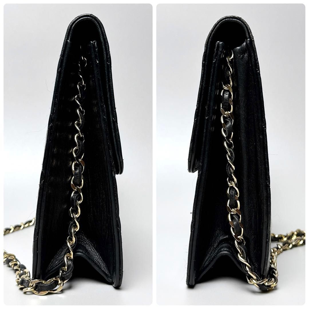 Chanel Quilted Chain Shoulder Bag Lambskin Black — view 5