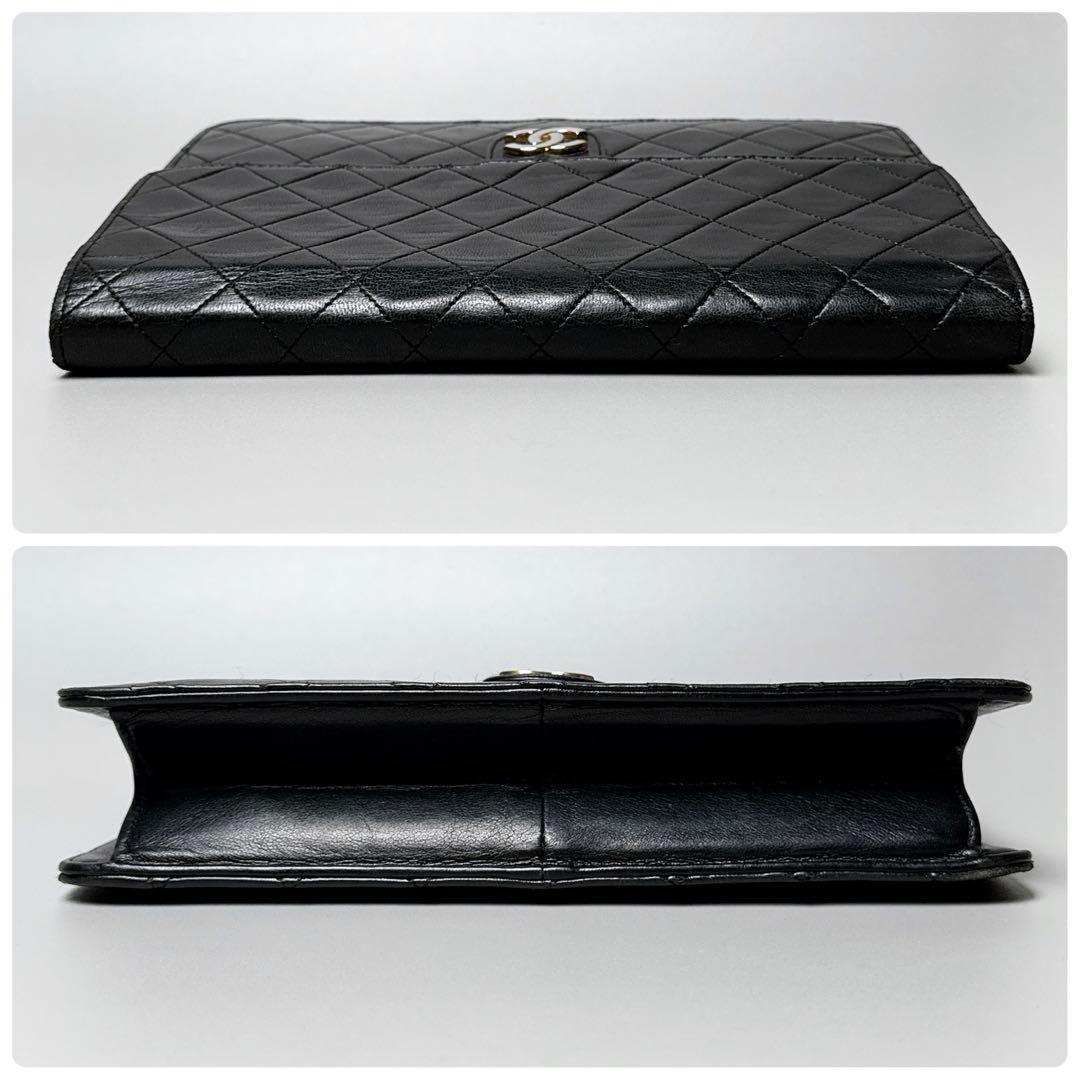 Chanel Quilted Chain Shoulder Bag Lambskin Black — view 6