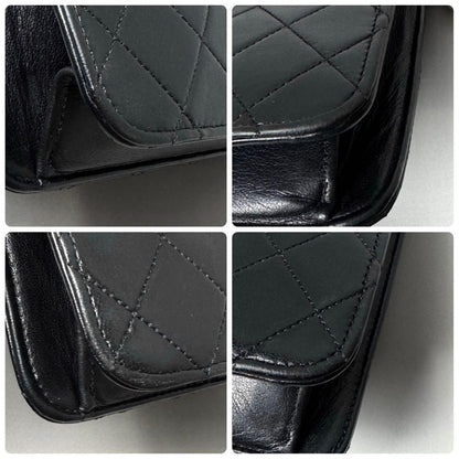 Chanel Quilted Chain Shoulder Bag Lambskin Black — view 7