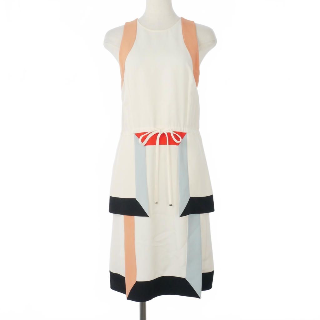 Fendi Color Block Dress Sleeveless Long Length 38 Multicolor
