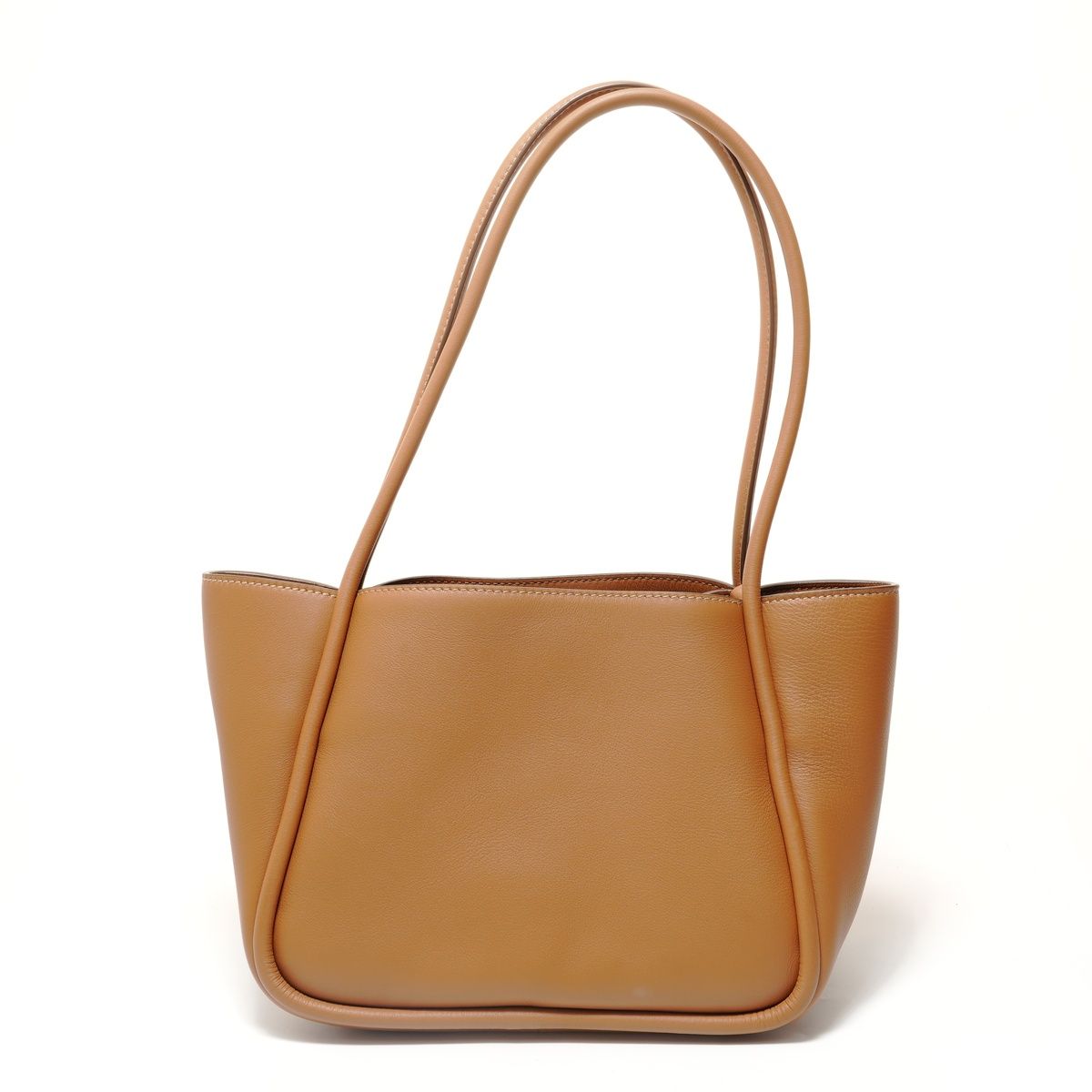 Prada Shoulder Bag Triangle Logo Soft Gray Leather — view 2