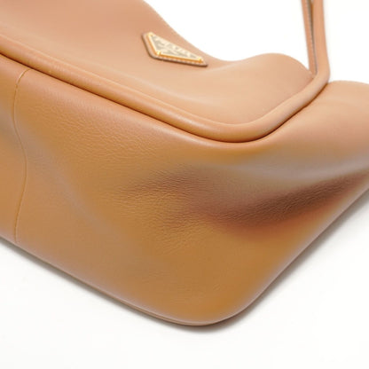 Prada Shoulder Bag Triangle Logo Soft Gray Leather — view 6