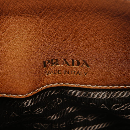 Prada Shoulder Bag Triangle Logo Soft Gray Leather — view 9