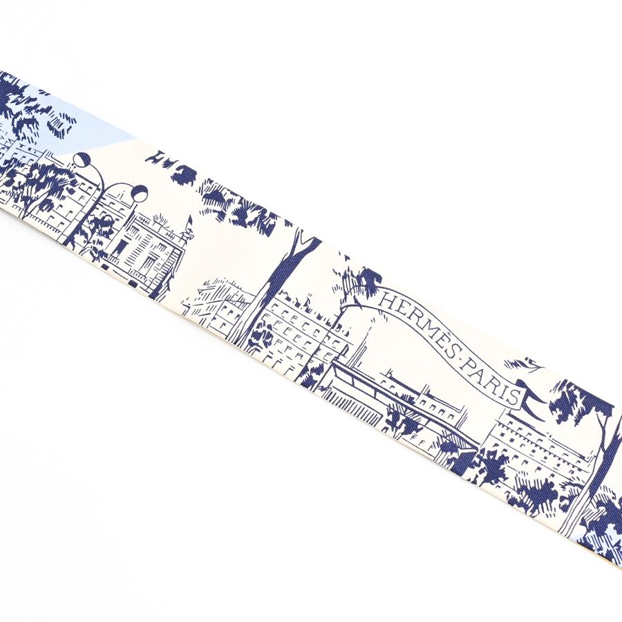 Hermes Scarf Twilly Scarves Beige — view 2