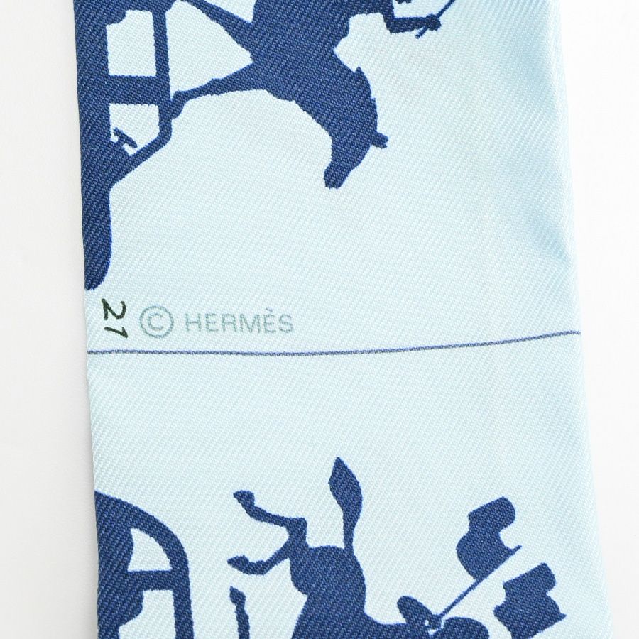 Hermes Scarf Twilly Scarves Blue — view 4