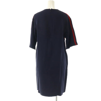 Gucci Side Sherry Line Dress Short Sleeve Knee Length 40 Navy SY — view 2