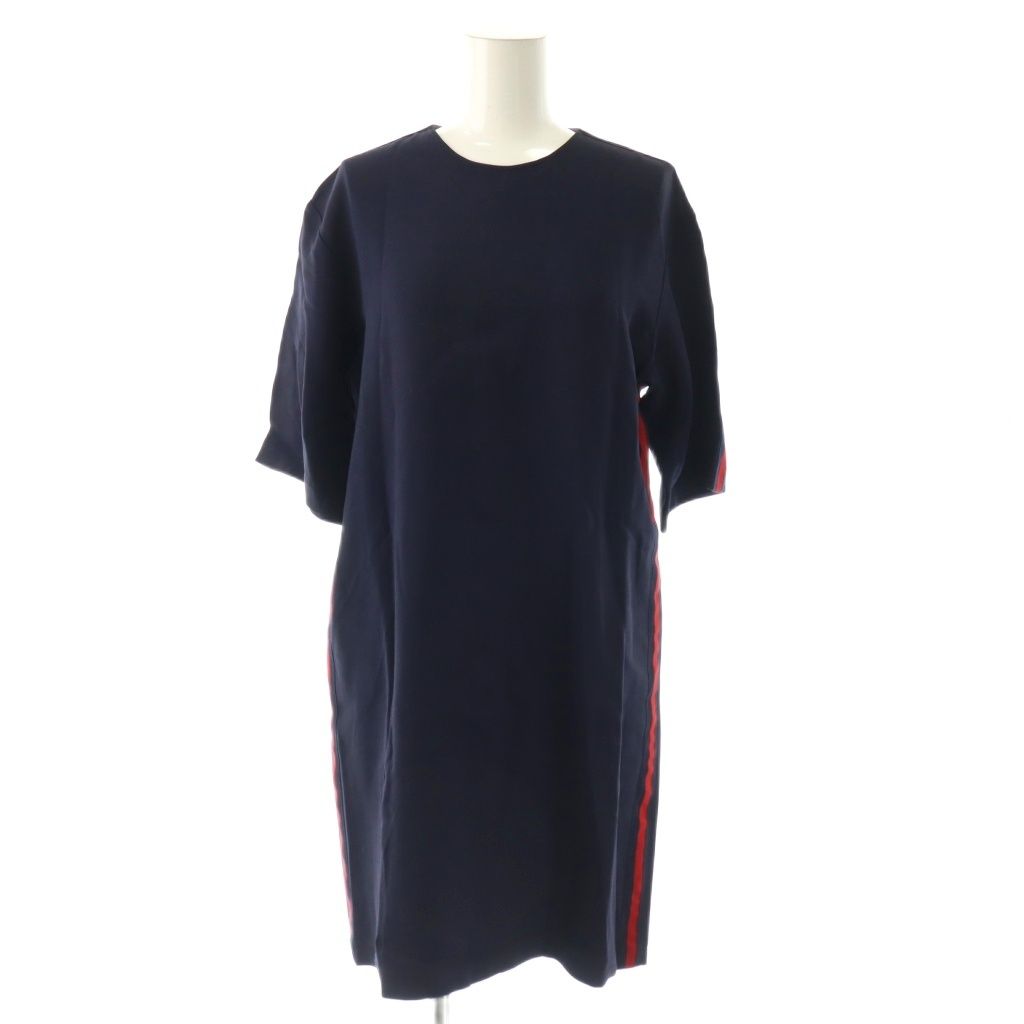 Gucci Side Sherry Line Dress Short Sleeve Knee Length 40 Navy SY