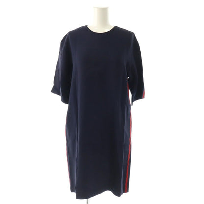 Gucci Side Sherry Line Dress Short Sleeve Knee Length 40 Navy SY