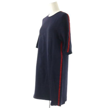 Gucci Side Sherry Line Dress Short Sleeve Knee Length 40 Navy SY — view 3