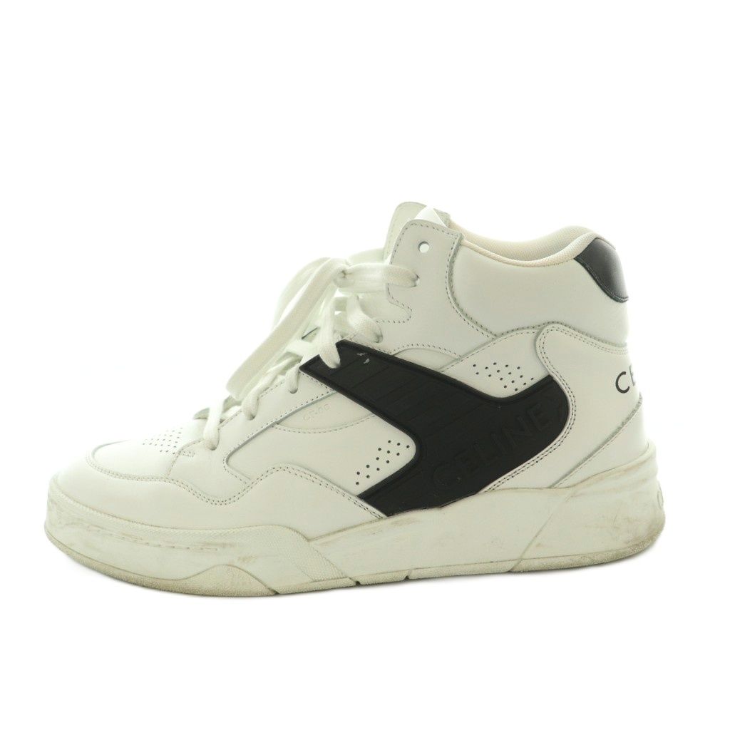 Celine High Top Sneakers Shoes 40 White Black AD