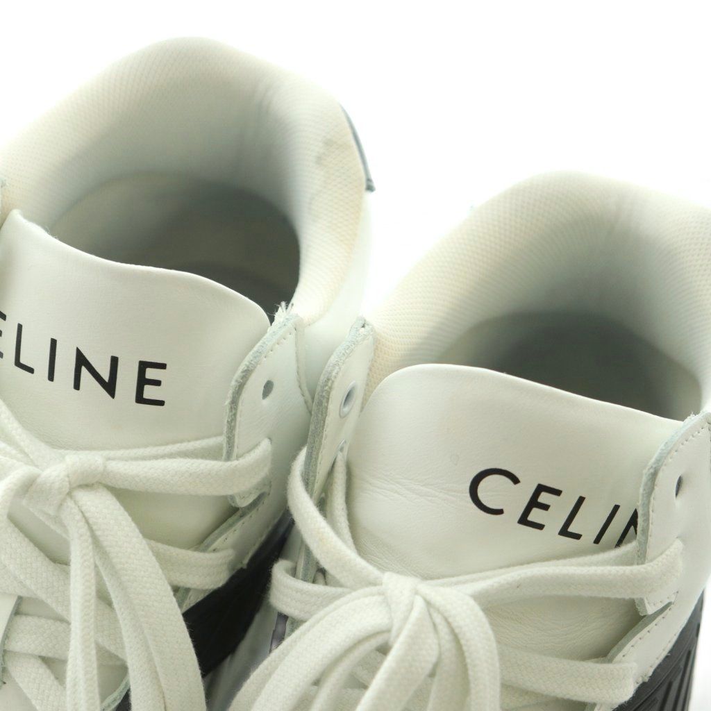 Celine High Top Sneakers Shoes 40 White Black AD — view 4