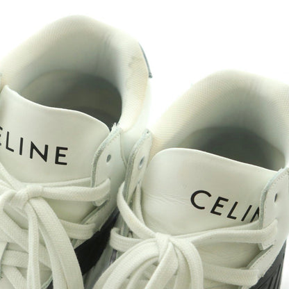 Celine High Top Sneakers Shoes 40 White Black AD — view 4