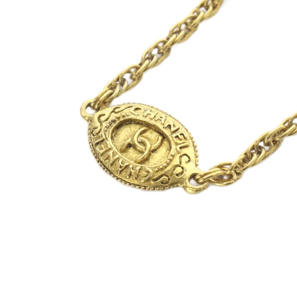 Chanel Medal Necklace Gold