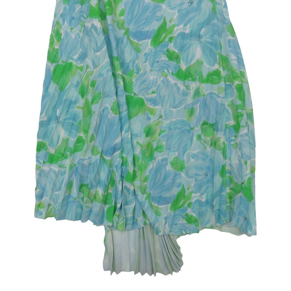 Balenciaga Long Skirt Asymmetric Pleated Light Blue — view 5