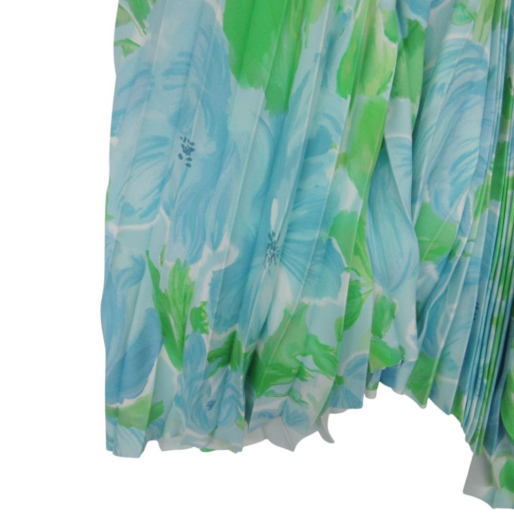 Balenciaga Long Skirt Asymmetric Pleated Light Blue — view 3